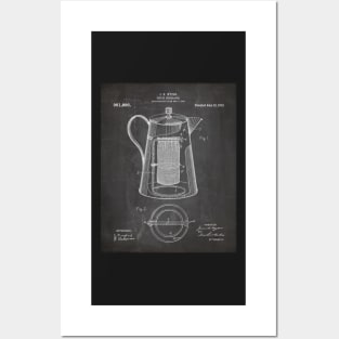 Coffee Percolator Patent - Coffee Shop Art - Black Chalkboard Posters and Art